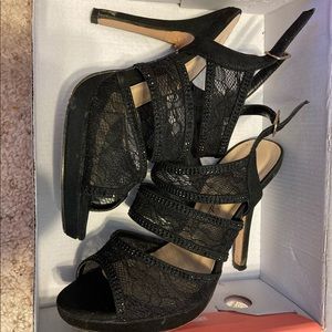 Black Lace High Heels